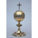 Bourdon: ciborium in gold-plated silver with enamel plaques, Ghent (32cm)