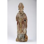 A polychrome wooden sculpture 'bishop' (*) (114cm)