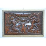 Art deco panel in copper repoussé 'African dancers' (85x53cm)