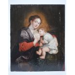 Anonymous (17th century): painting (o/p) 'Madonna with child' (*) (40x49cm)