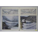 Christo: two lithographs 'over the river' (64x84cm)