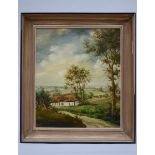 Gies Cosyns: painting (o/c) 'landscape with farm' (60x70cm)