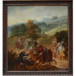 Anonymous (17th - 18th century): painting (h/p) 'cavalry scene' (*) (61x66cm)