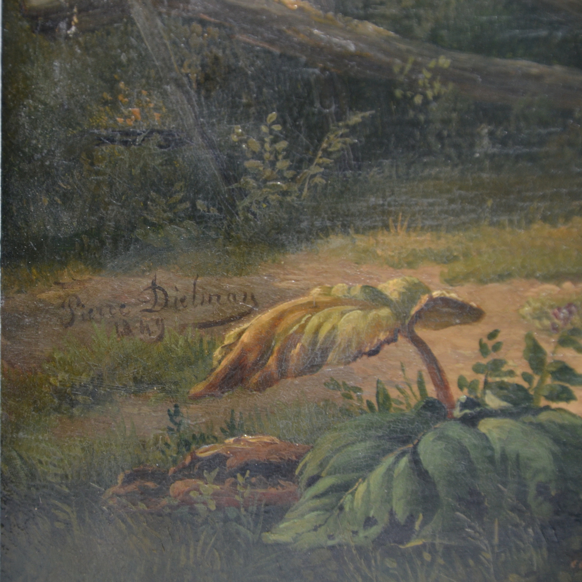 Pierre Dielman: painting (o/p) 'goats in a field', 1849 (43x33cm) - Image 2 of 3