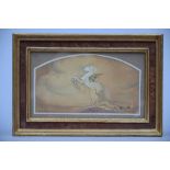 J.P. De Boever: painting (watercolor/paper) 'Pegasus' (20x11cm)