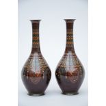Pair of Japanese cloisonné vases 'birds' (40cm)