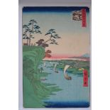 Hiroshige: woodblock print 'view of Konodai and Tono river' (23x34cm)