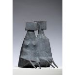 Lynn Chadwick: a bronze sculpture 'sitting couple' 619 2/6 (26x36cm)