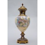 An ornamental vase in Sèvres faience 'romantic scene' (*) (72cm)