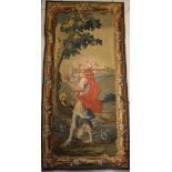 A Flemish tapestry 'warrior', 17th century (signed) (158x320cm)