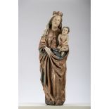 Wooden sculpture 'madonna with child' (*) (86cm)