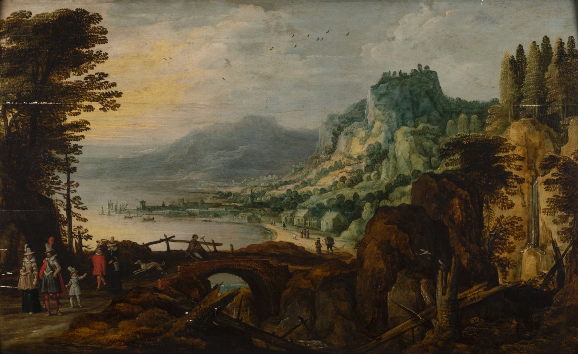 Anonymous (17th century): painting (o/p) 'company in landscape' (*) (102x62cm) - Bild 2 aus 8