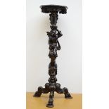 Large sculpted wooden pedestal (149cm)