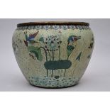 Large cloisonnÈ bowl 'birds and flowers', 19th century (*) (50x39cm)