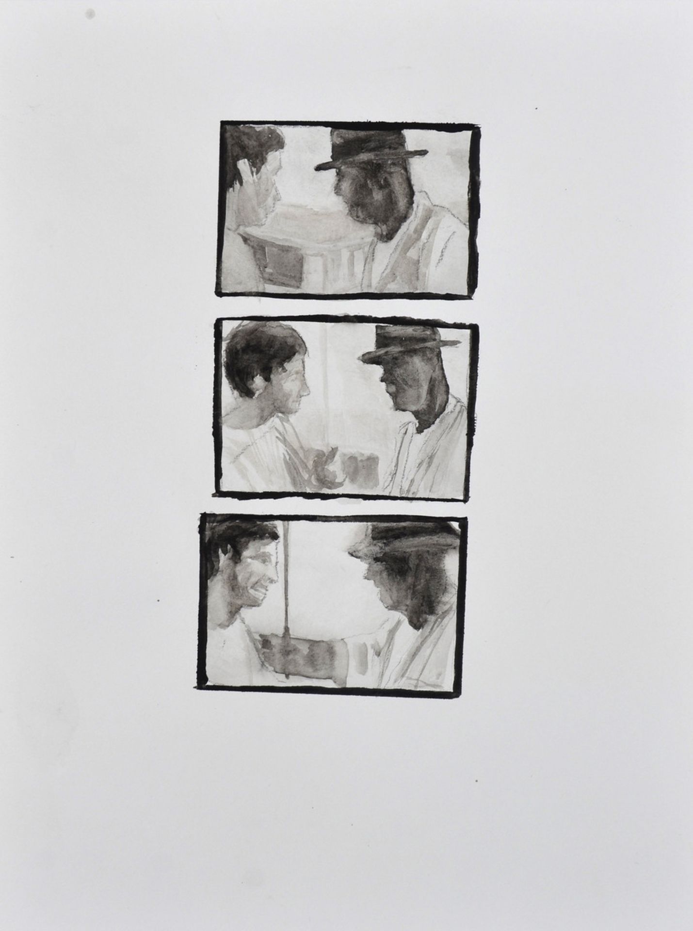 Anonymous: drawing 'Joseph Beuys with Jan Hoet' (2004) (24x32cm)