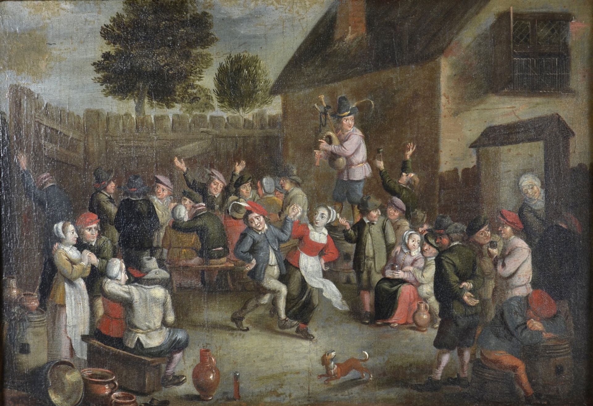Anonymous (17th - 18th century): painting (o/c) 'the party' (55x37cm) - Image 2 of 3