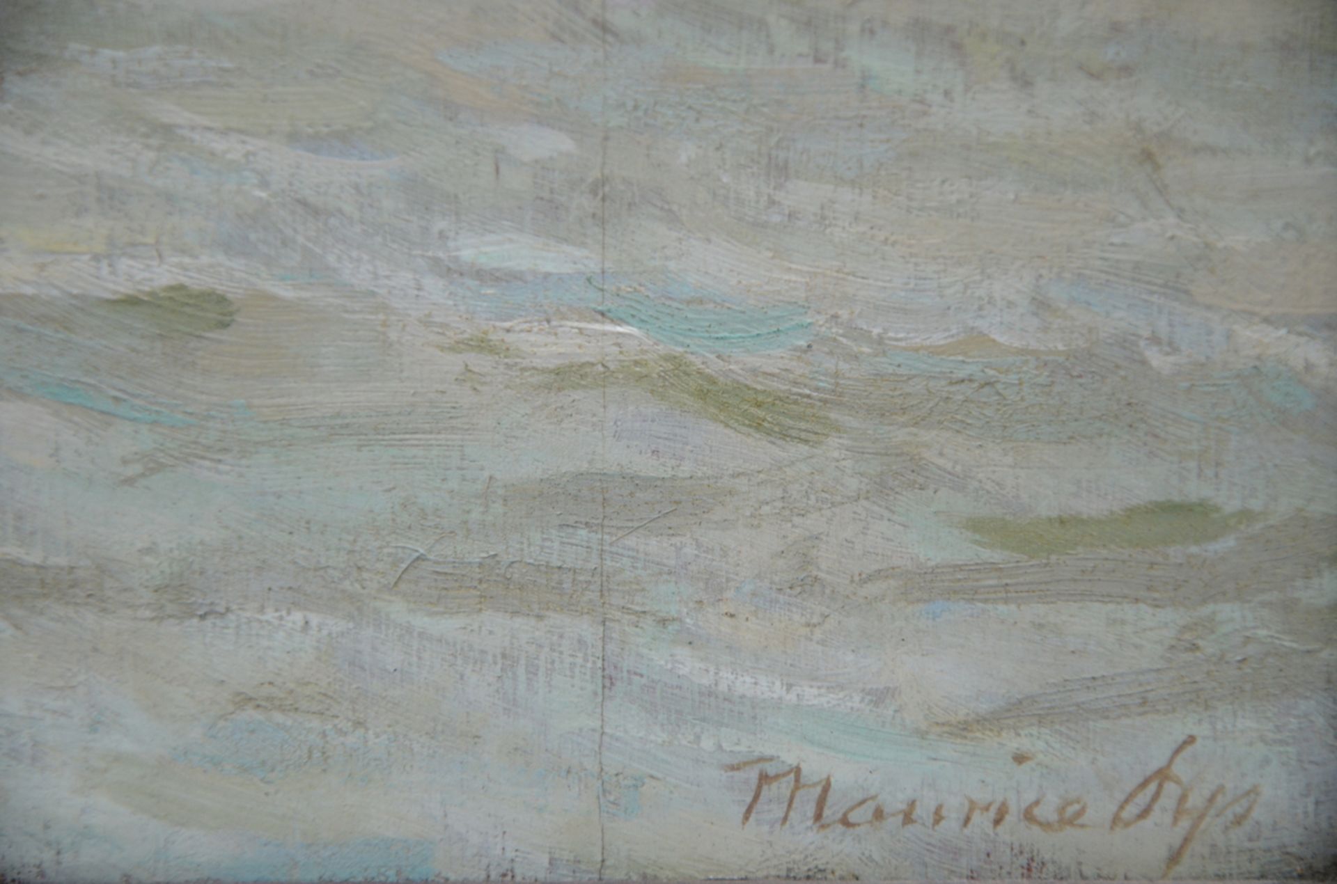 Maurice Sijs: painting (o/c) 'sailboat' (37x43cm) - Image 2 of 3