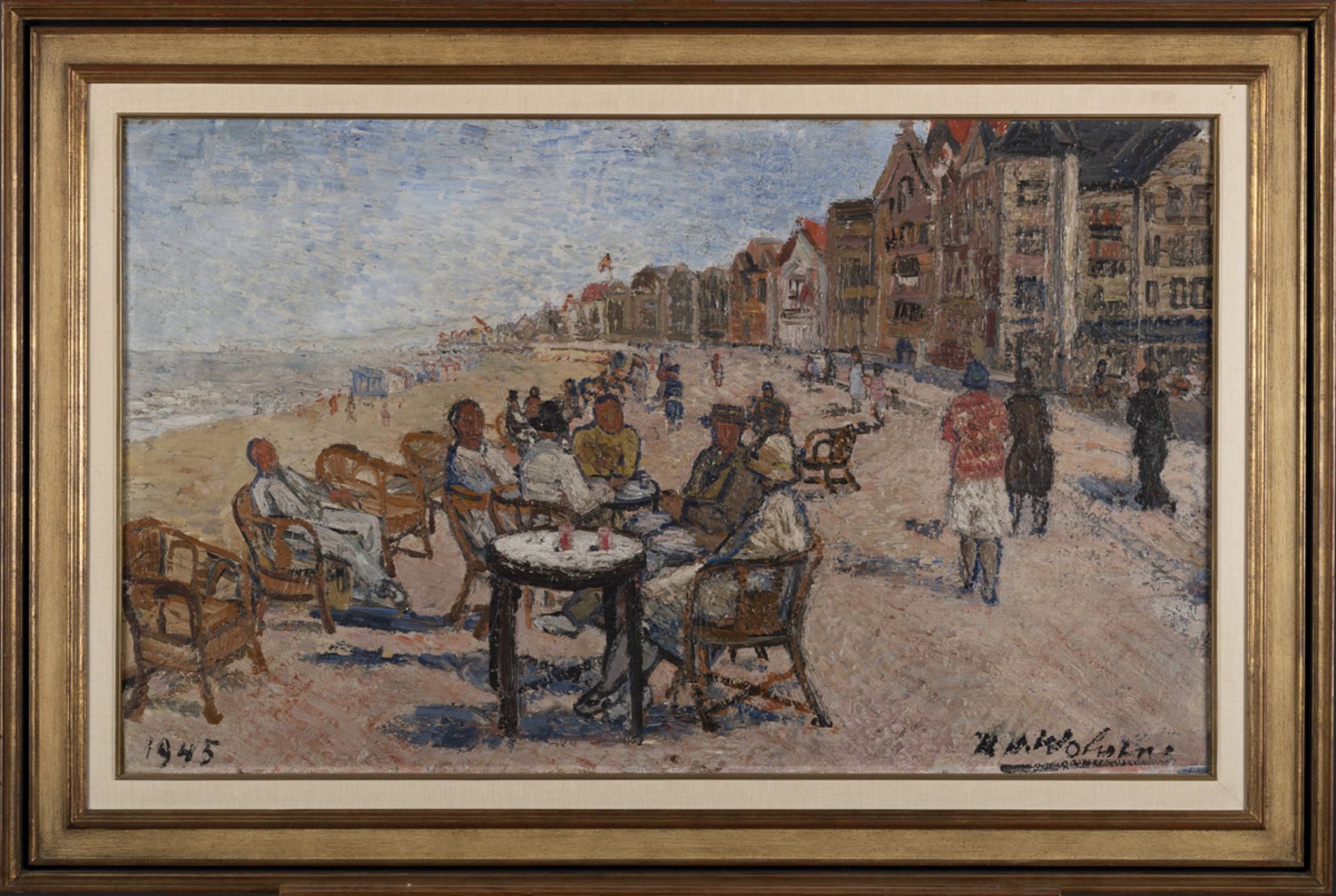 Henri Victor Wolvens (1945): painting (o/c) 'view of the seaside' (100x60cm)