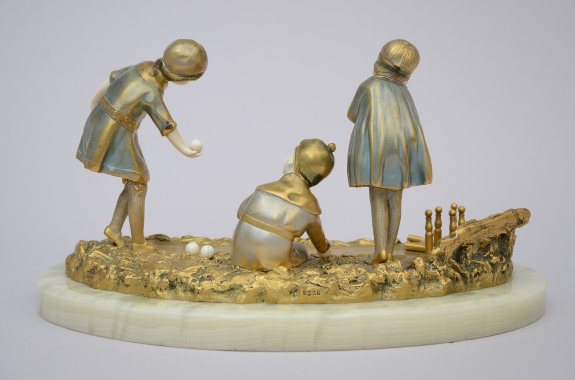 Demeter Chiparus: sculpture en bronze et ivoire 'playing children' (32x18x17cm) - Bild 4 aus 6