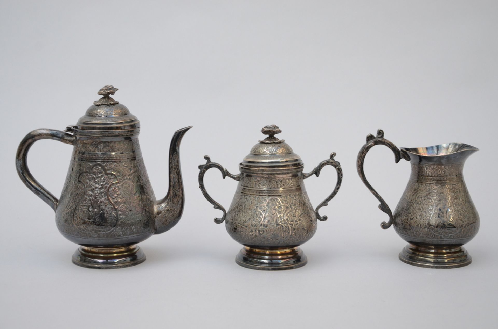 Three-piece silver set, oriental work (*) (18cm) - Bild 2 aus 4