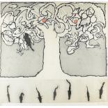 Pierre Alechinsky: litho 'tree' (110x104cm)