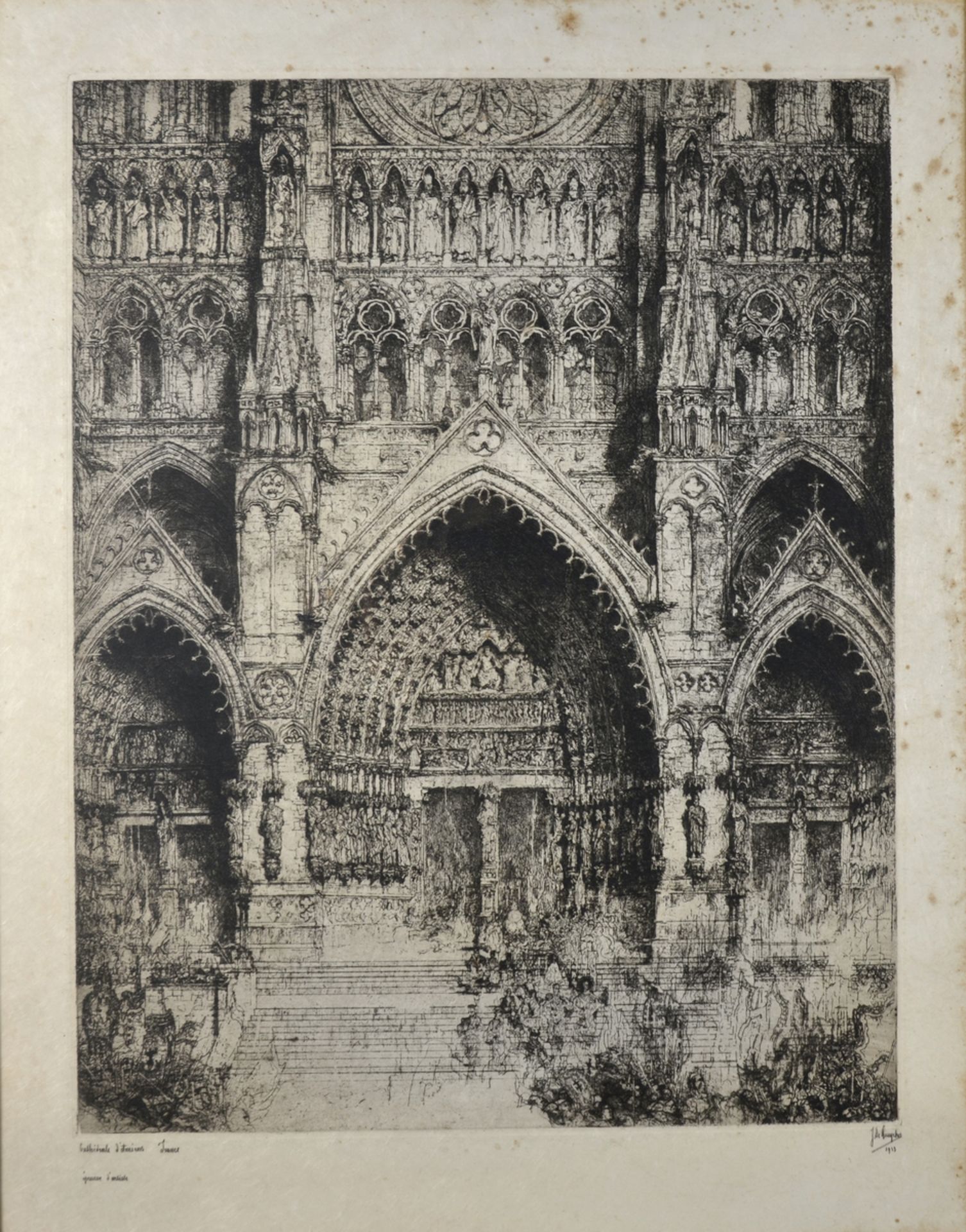 Jules De Bruycker: two etchings 'Sint-Niklaaskerk' and 'CathÈdrale d'Amiens' (*) - Image 3 of 4