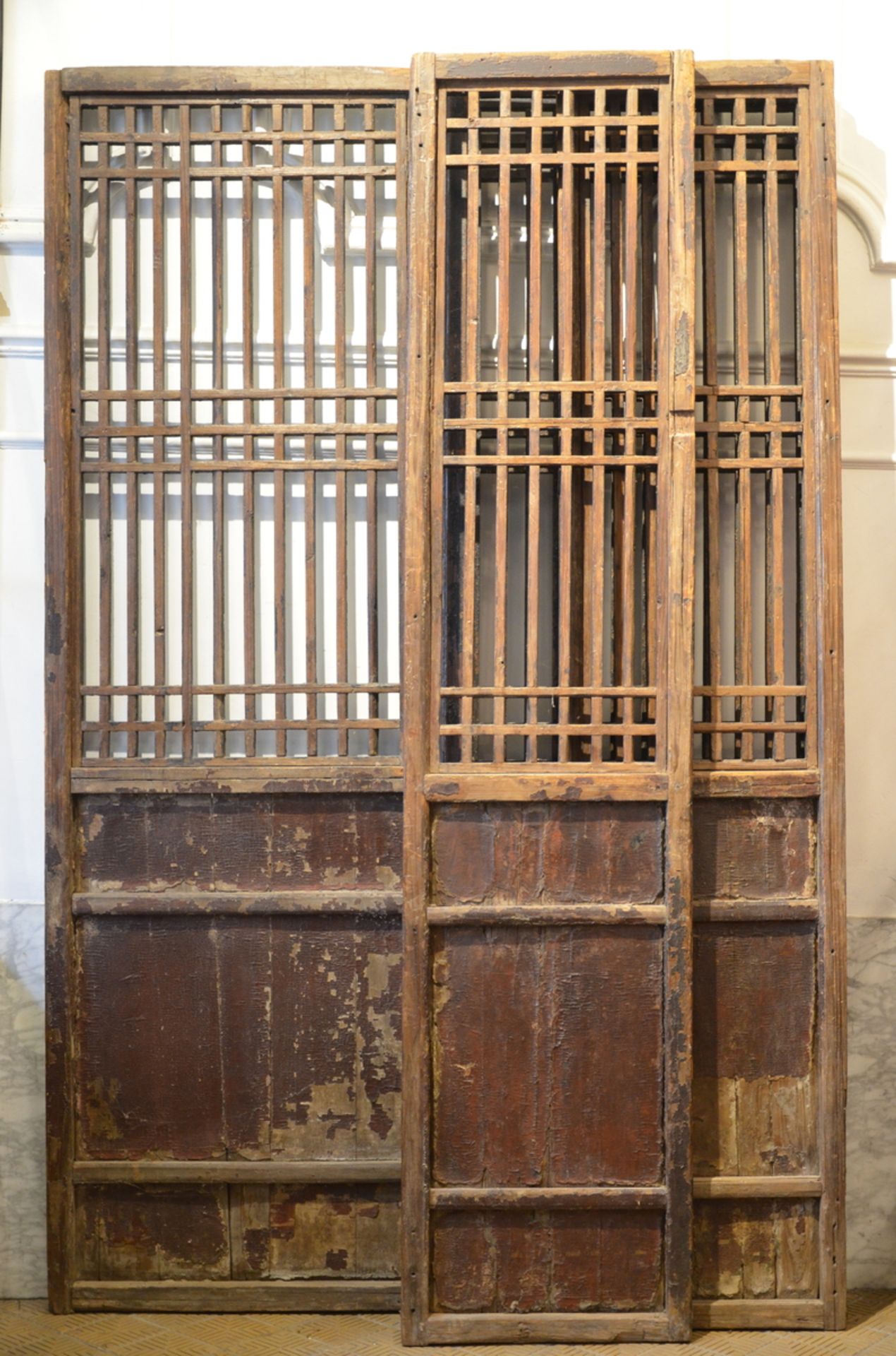 Set of 4 Chinese wooden screens - Image 2 of 3