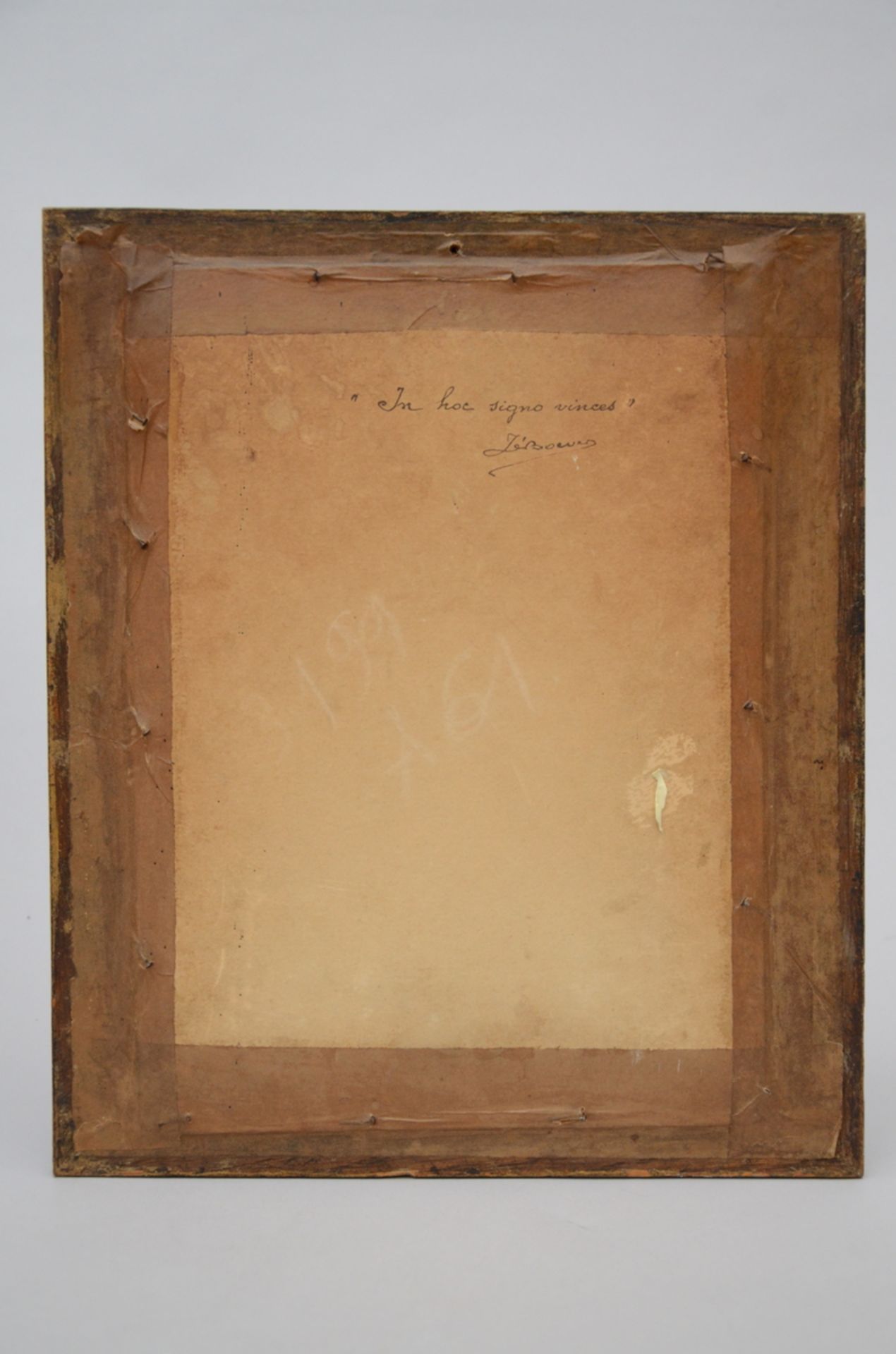 J.F. De Boever: painting (o/c) 'in hoc signo Vinces' (12x16cm) - Image 4 of 5