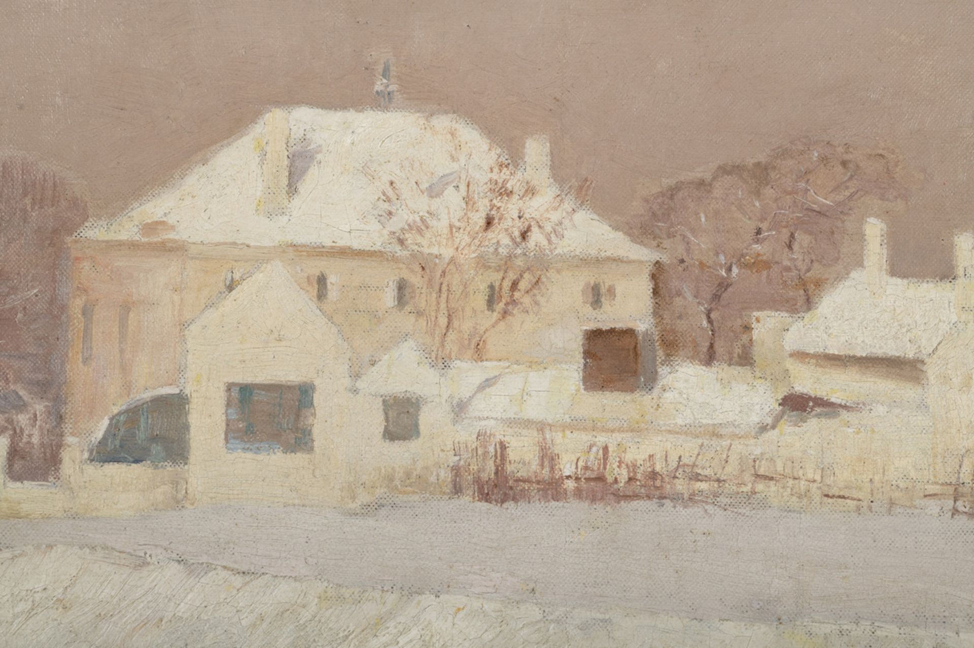 Emile Claus (1895): painting (o/c) 'snow landscape' (59x41cm) - Bild 2 aus 4