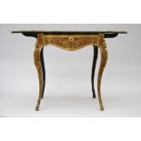 Napoleon III folding table with Boulle inlaywork (*) (63x116x70cm)