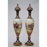 A pair vases in SËvres faience 'Napoleon Bonaparte' (*) (78cm)