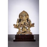 Gilt bronze statue 'Prajnaparamita', Nepal 17th century (11cm)