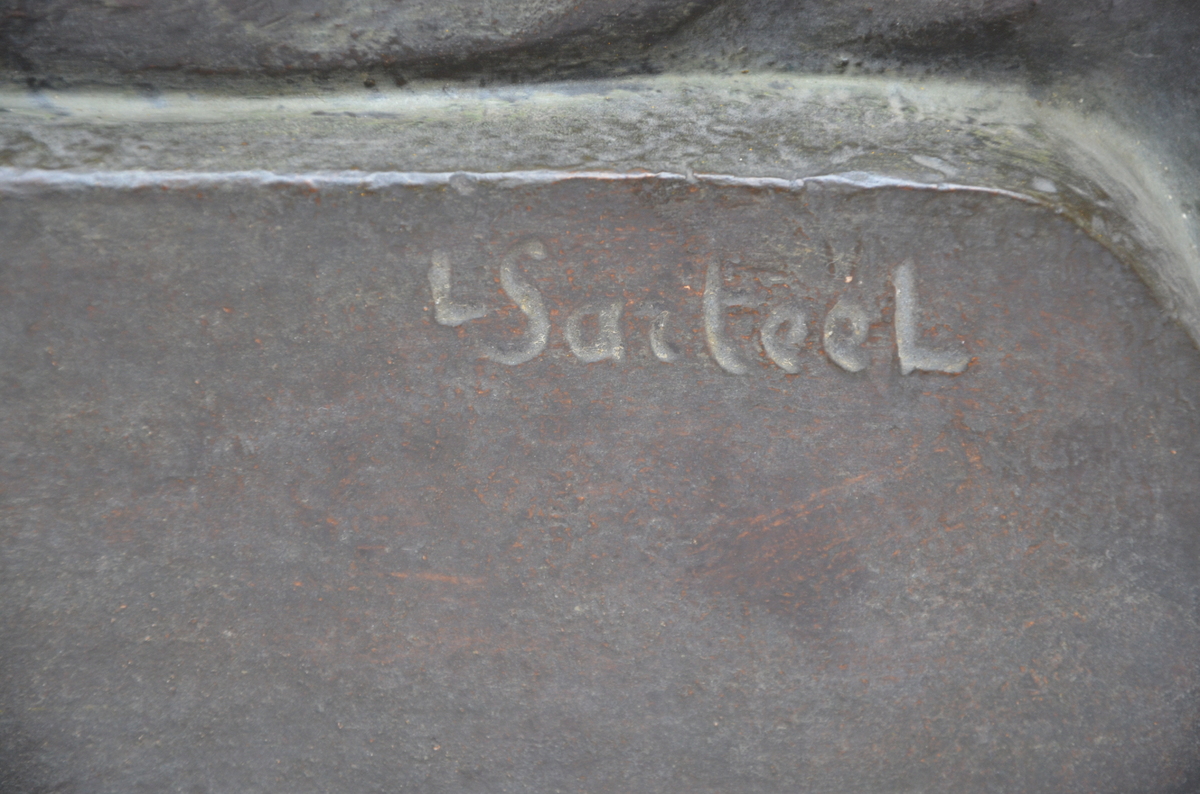 Leo Sarteel: plaster sculpture 'kneeling nude' (*) (84cm) - Image 5 of 5