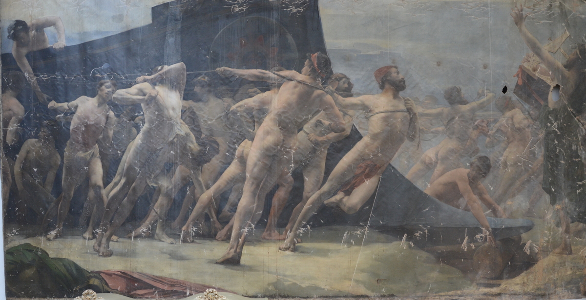 Anonymous (19th century): monumental painting (o/c) 'Jason and the Argonauts' (*) (550x283cm)