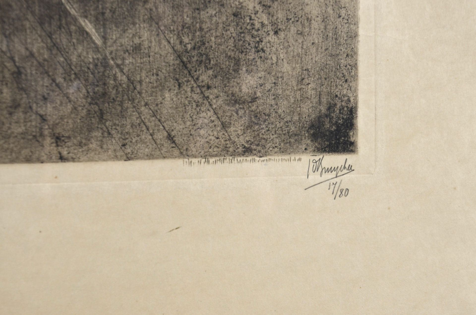 Jules De Bruycker: copper engraving 'la moisson' (43x53cm) - Image 3 of 5
