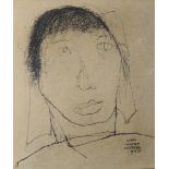 W. Van Hecke (1950): drawing 'portrait' (40x50cm)