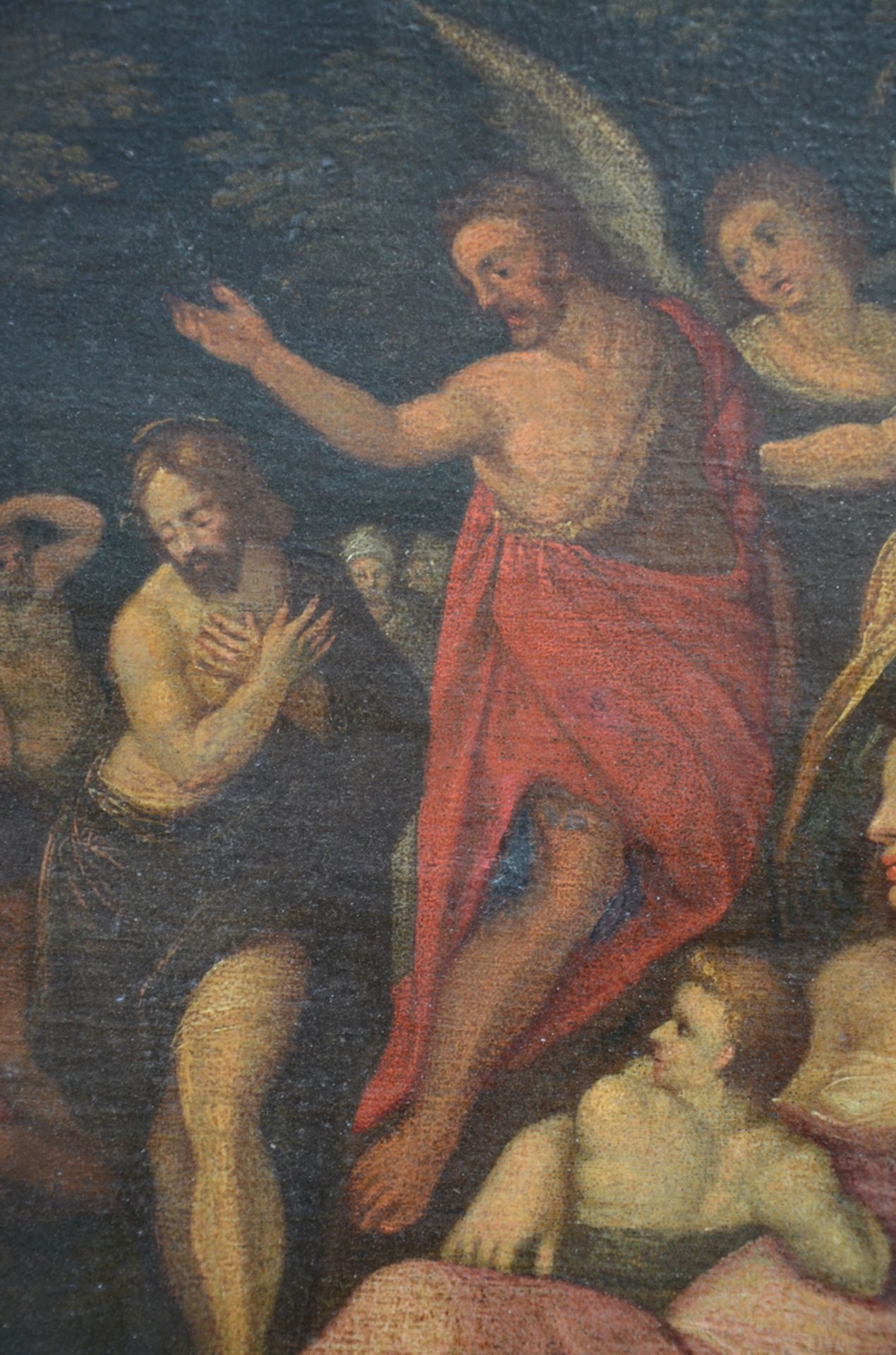 Anonymous (17th century): painting (o/c) 'Baptism of Christ' (80x54cm) - Bild 2 aus 4