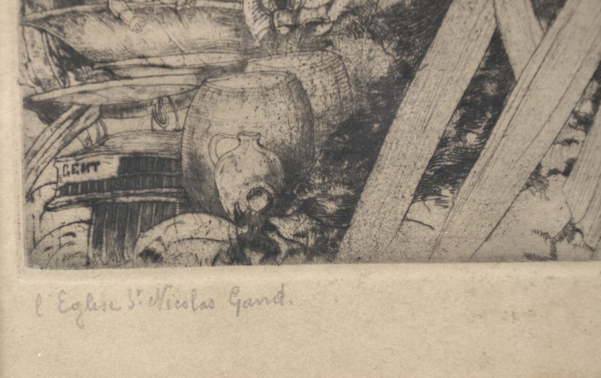 Jules De Bruycker: two etchings 'Sint-Niklaaskerk' and 'CathÈdrale d'Amiens' (*) - Image 2 of 4