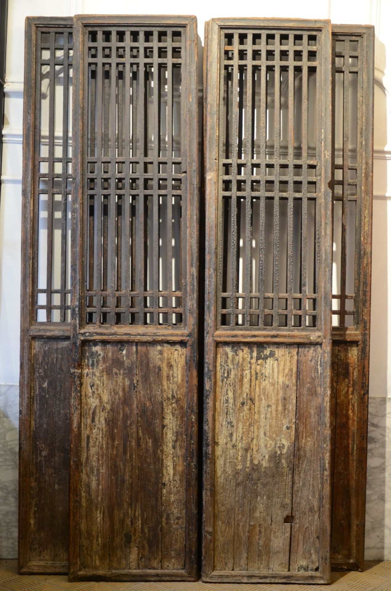 Set of 4 Chinese wooden screens