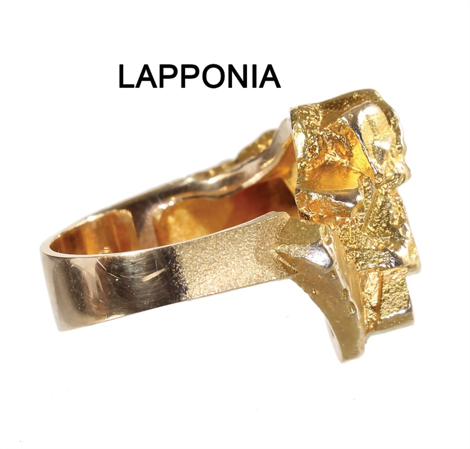ring, "LAPPONIA" 1980s, yelow gold 585/000, signed LAPPONIA BJÖRN (WECKSTRÖM), ring width c. 52. - Bild 2 aus 3