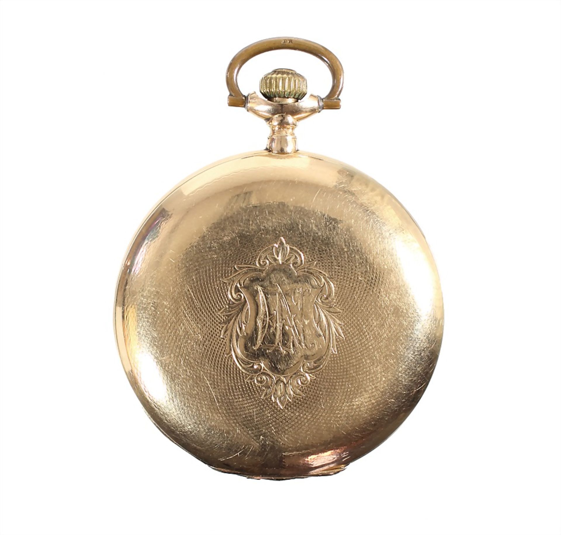 men's fob watch, Switzerland around 1900, yelow gold 585/000, JANUS, signed: B. B & C, very good - Image 2 of 2