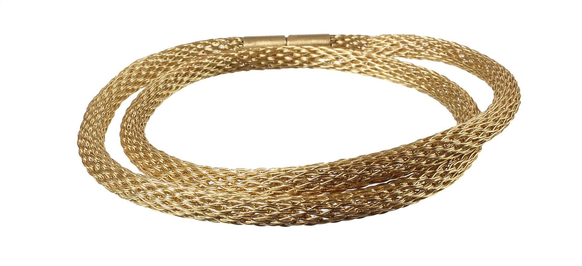 knitwear/crochet necklace, yelow gold 750/000 (checked), bayonet catch, diameter = c. 4.5 mm, lenght