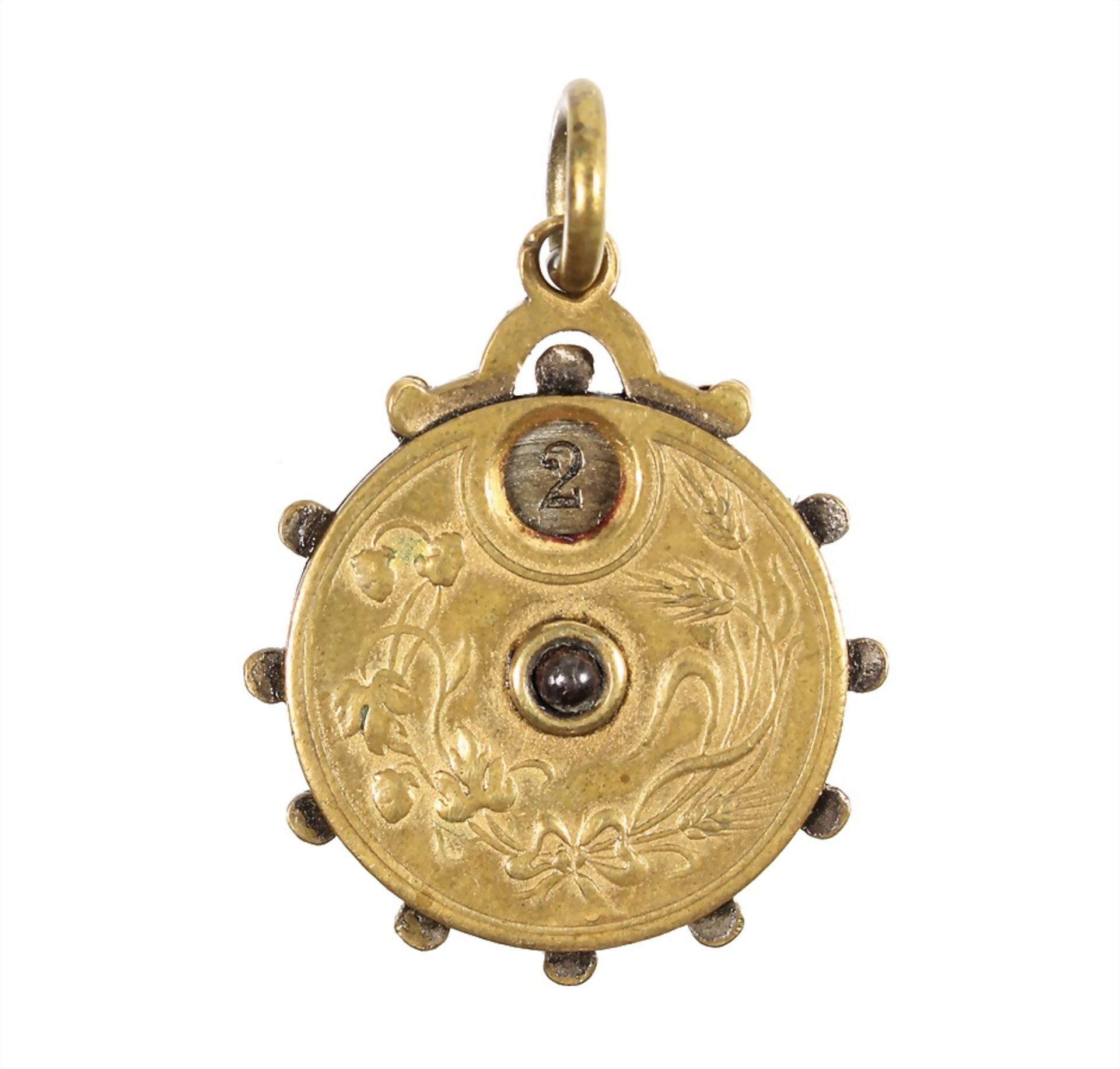 pendant, beer counter, Munich around 1900/10, both sides with fine ornament, turnable disk with
