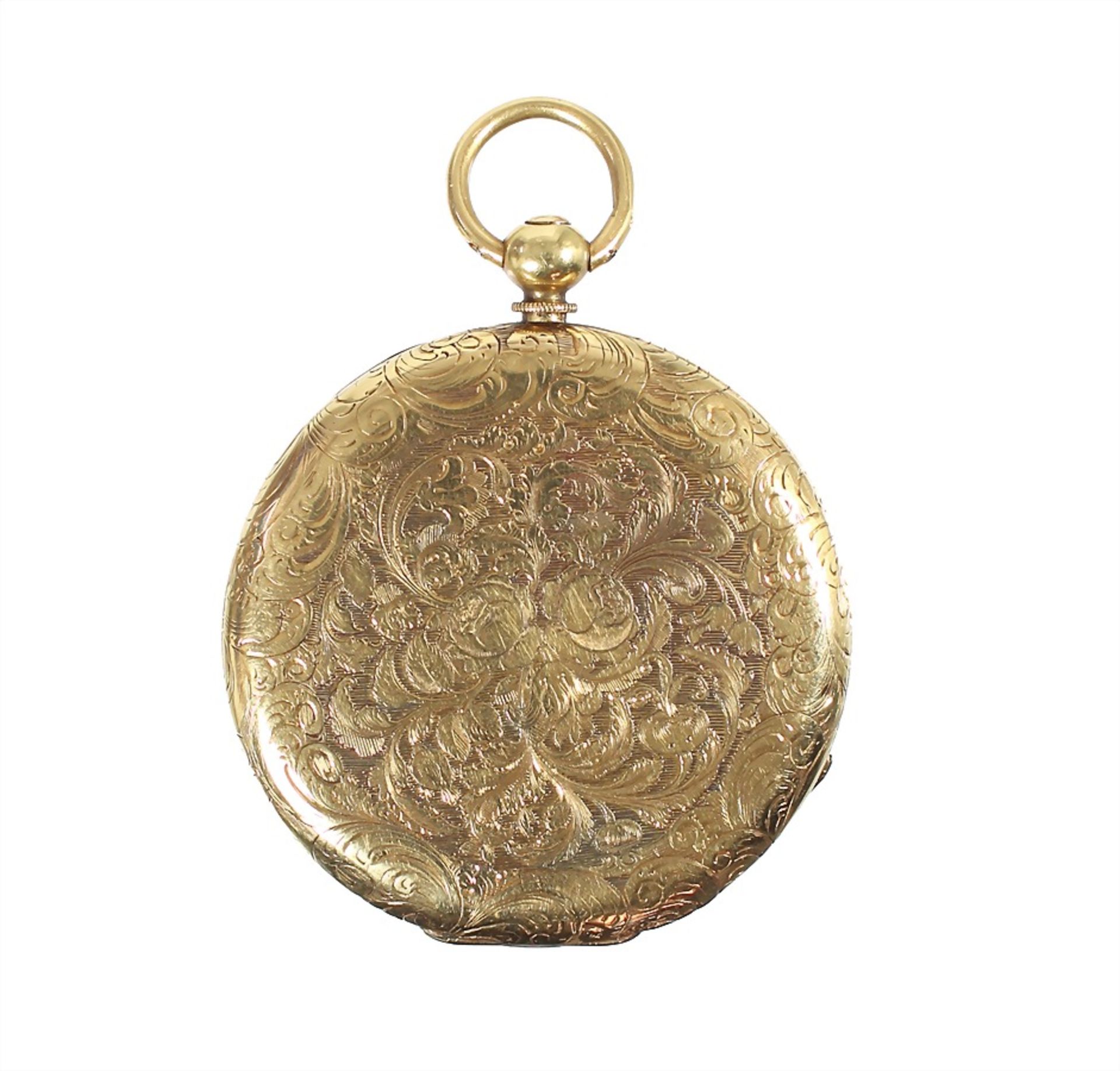 early rare fob watch with spring-cover, "PATEK & CZAPECK", Geneve before the 1850s ! yelow gold - Image 2 of 4