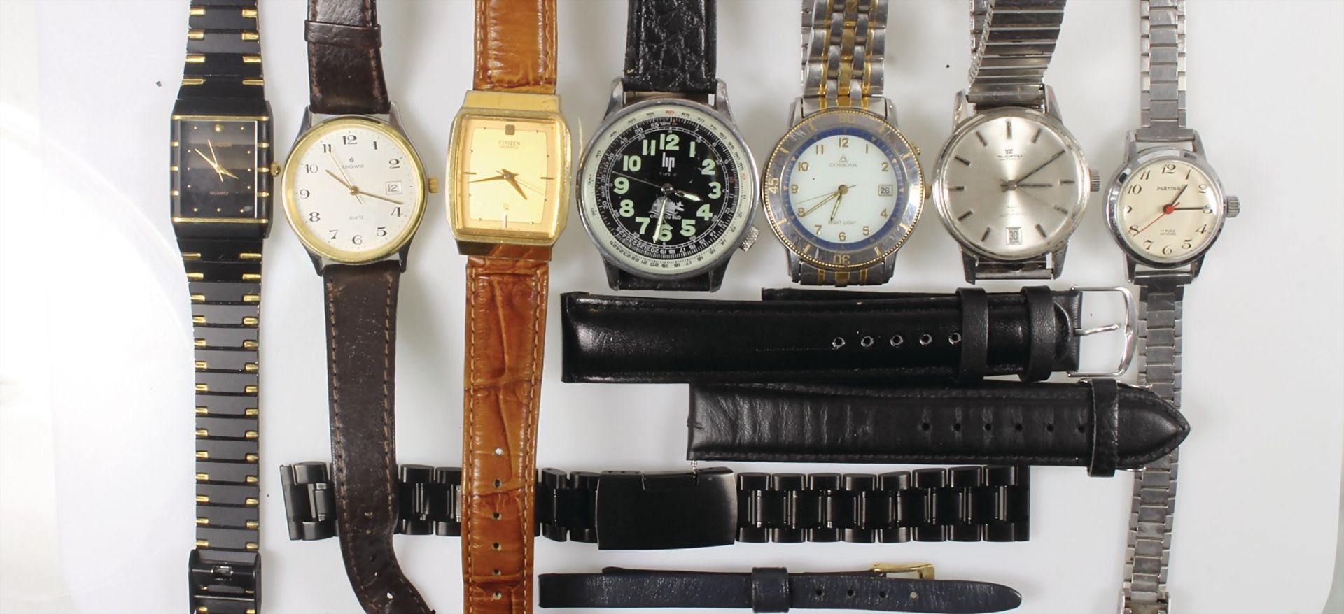 lot: clocks, "VINTAGE", 1 DUGENA, steel/gold, 1 JUNGHANS, 1 CITIZEN, 1 DUCADO, self-winding, 1