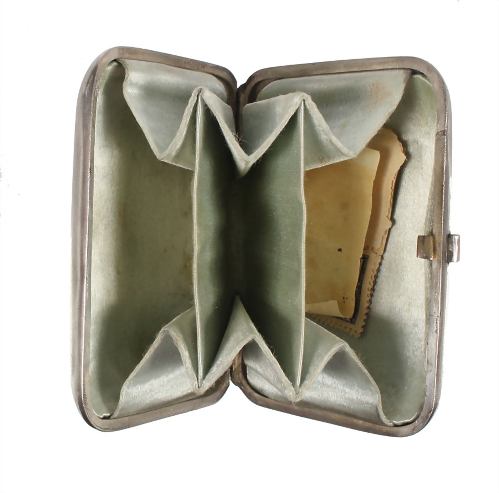 Russian purse, art nouveau around 1910, silver 84 Zolotnik, signed J.H (Administration struck- - Bild 2 aus 2