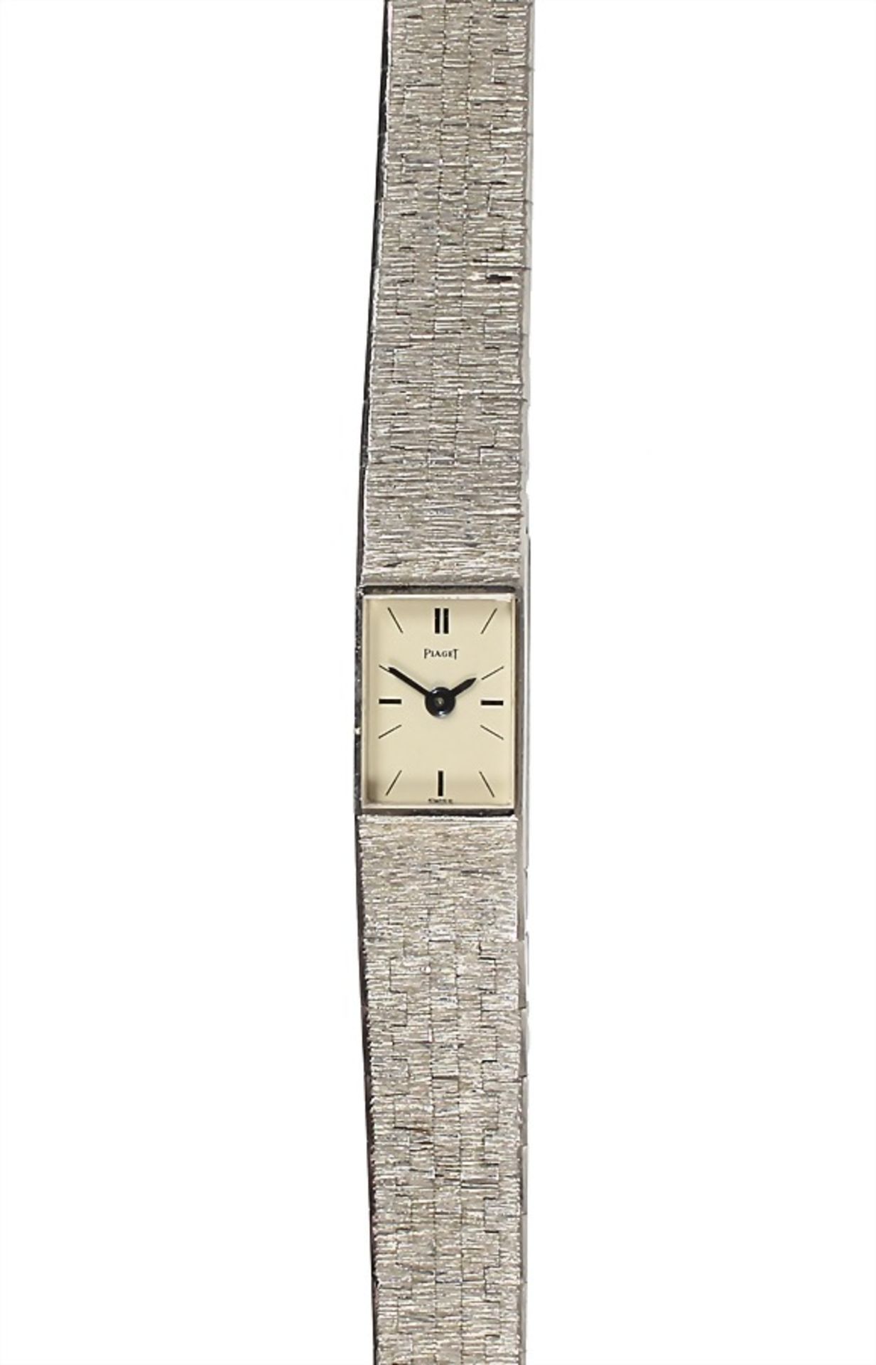 ladies watch, "PIAGET" from the 1967s, white gold 750/000 signed PIAGET, stick index, blued hand,