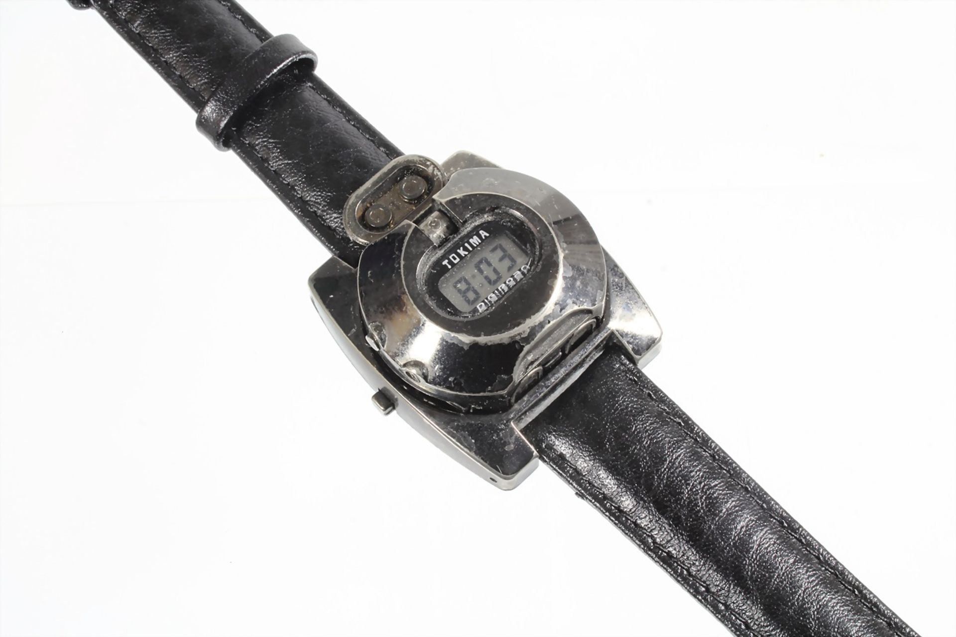 wristwatch "VINTAGE", DIGIROBO TOKIMA G.K. 1983 POPY JAPAN, black watch case, removable and - Image 2 of 4