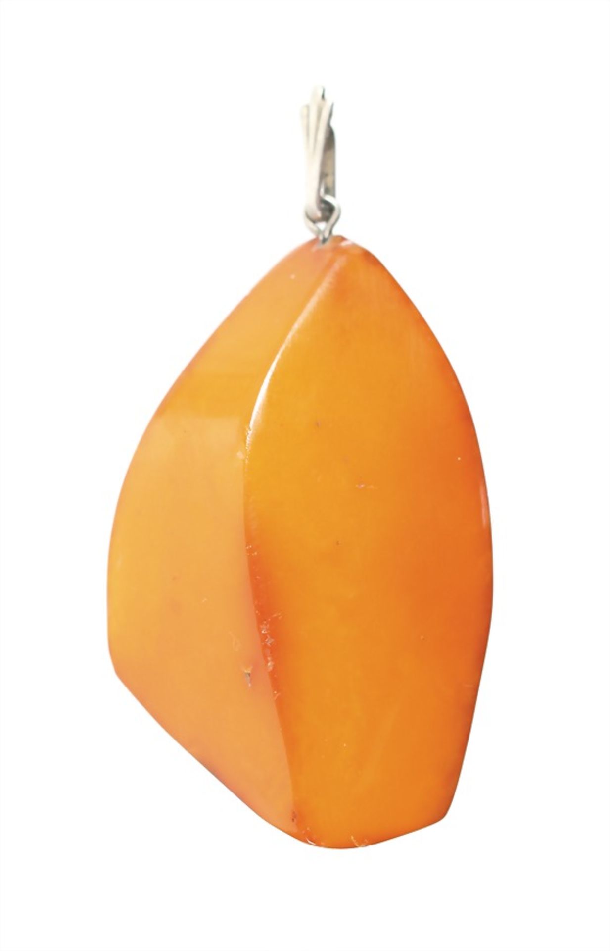 pendant 1930s/'40s, amber "BUTTERSCOTCH", silver (checked), pendant height = 73.5 mm, total 16.5
