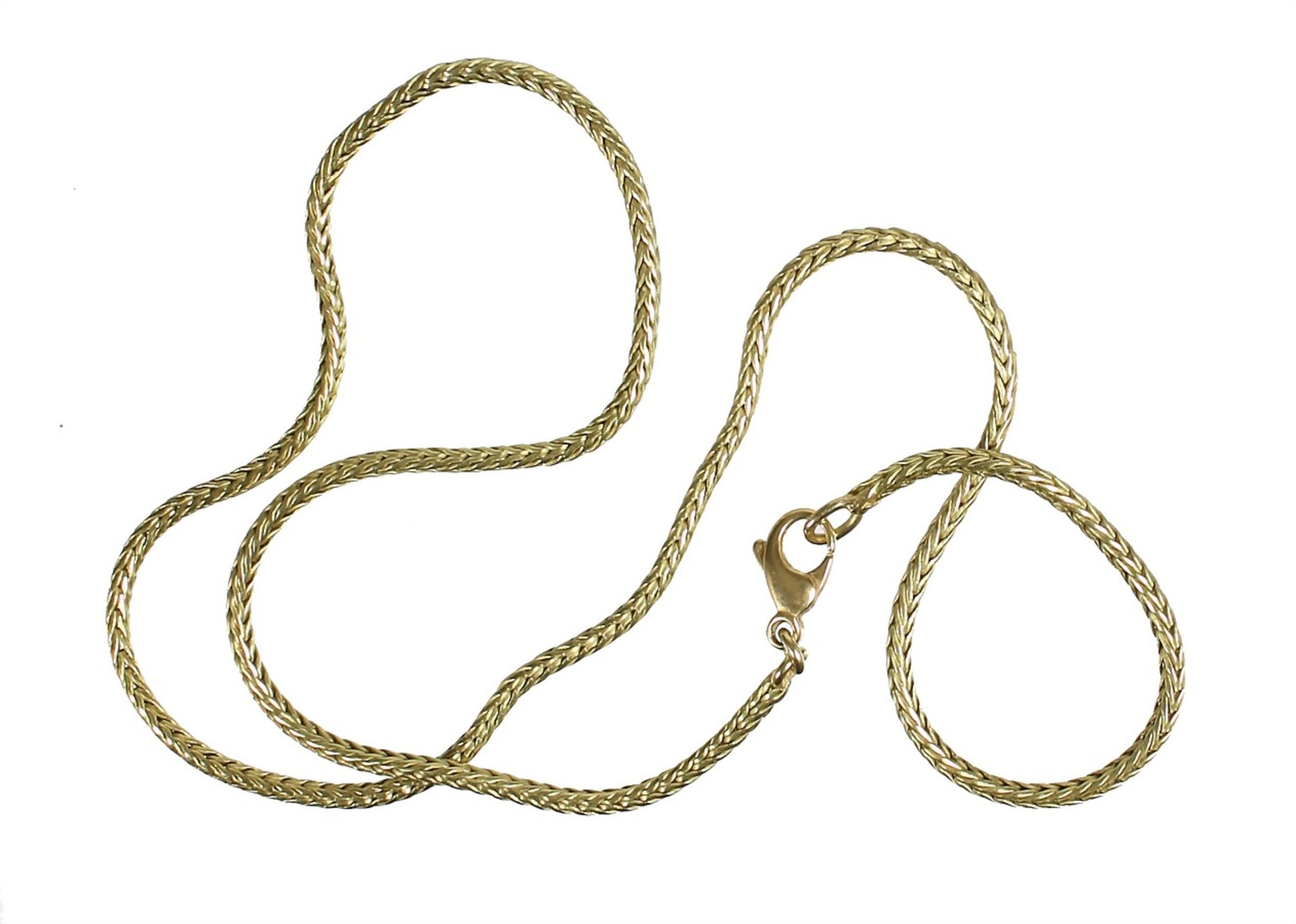 chain, yelow gold 750/000, foxtail chain (circular, diameter = 2.4 mm), with carabines, lenght = - Bild 2 aus 2